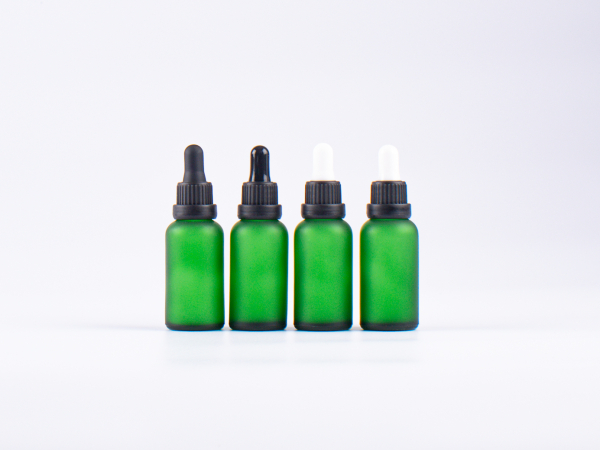 Grünglasflasche 30ml, mit Pipette OV schwarz